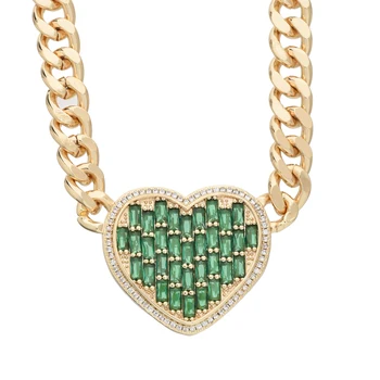 Heart Necklace Copper 4 Colors 2 Sizes Cute Fashion Jewelry Gift Zircon Holiday Tarnish-Resistant Accessories