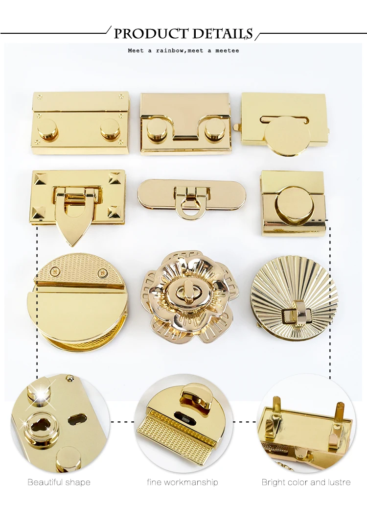 THINKTHENDO New Metal Clasp Turn Locks Twist Lock for DIY Handbag Craft Bag Purse  Hardware Elegant Gold Bag Accessories - Price history & Review, AliExpress  Seller - TK Bag Store Store