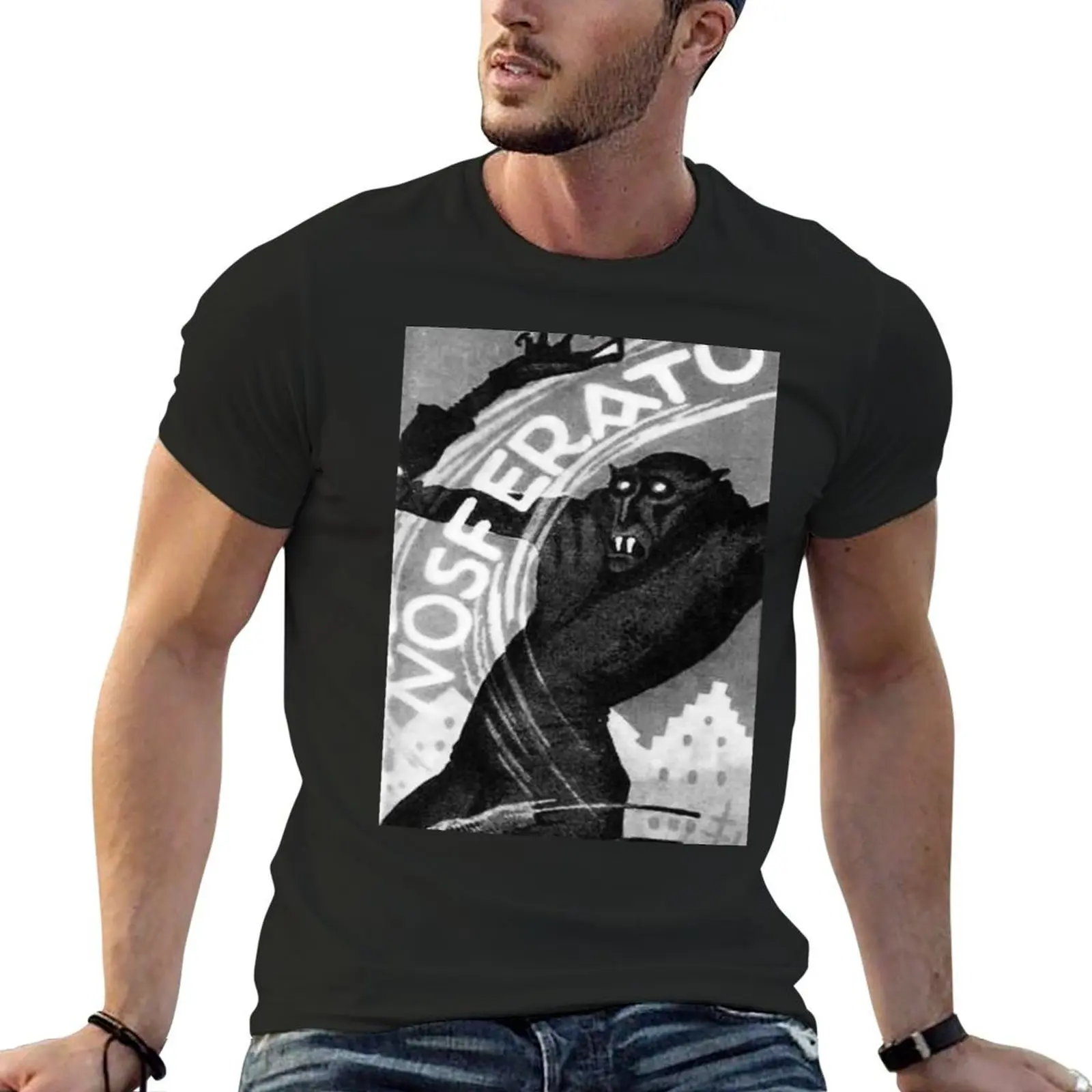 

Nosferatu A Symphony Of Horrors Restored Film poster (grey) T-Shirt boys whites essential t shirt cheap stuff plain t shirts men