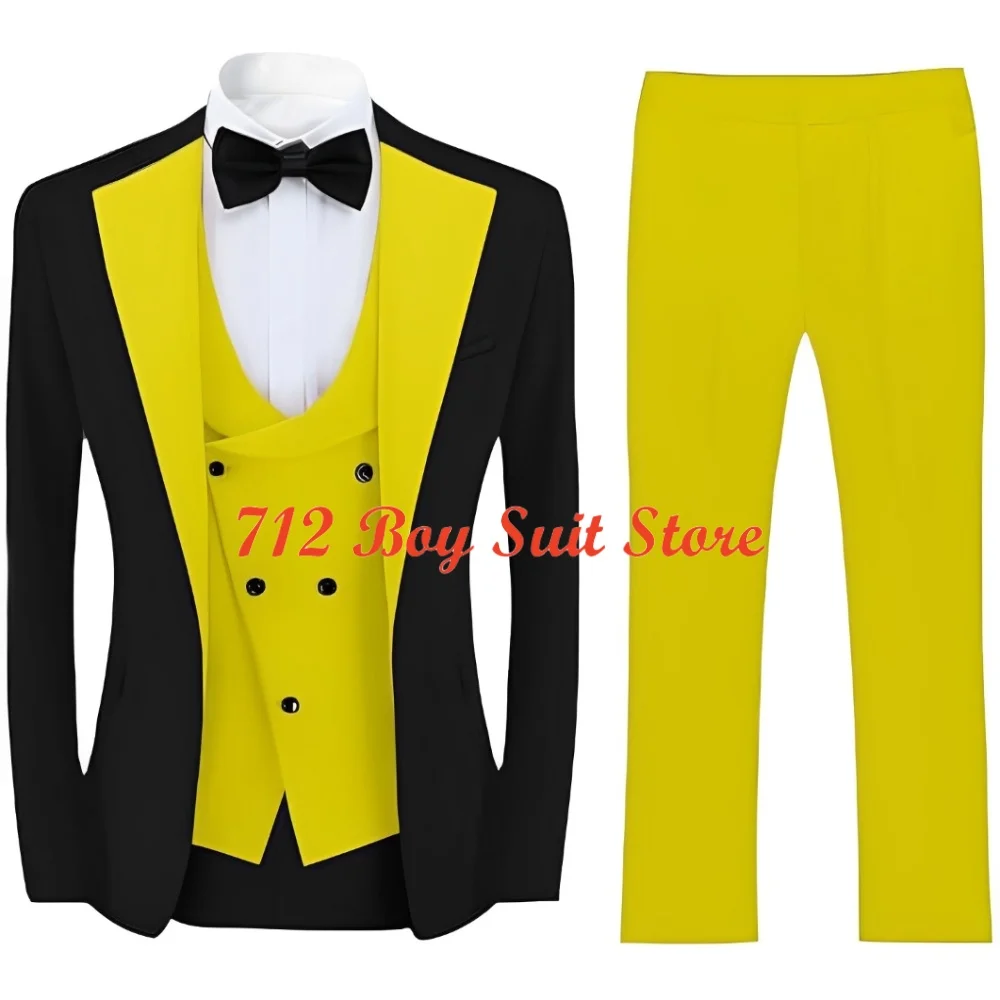 Boys Suit 3 Piece Suit Jacket Pants Vest Formal Wedding Tuxedo Kids Blazer 2-16T Clothes