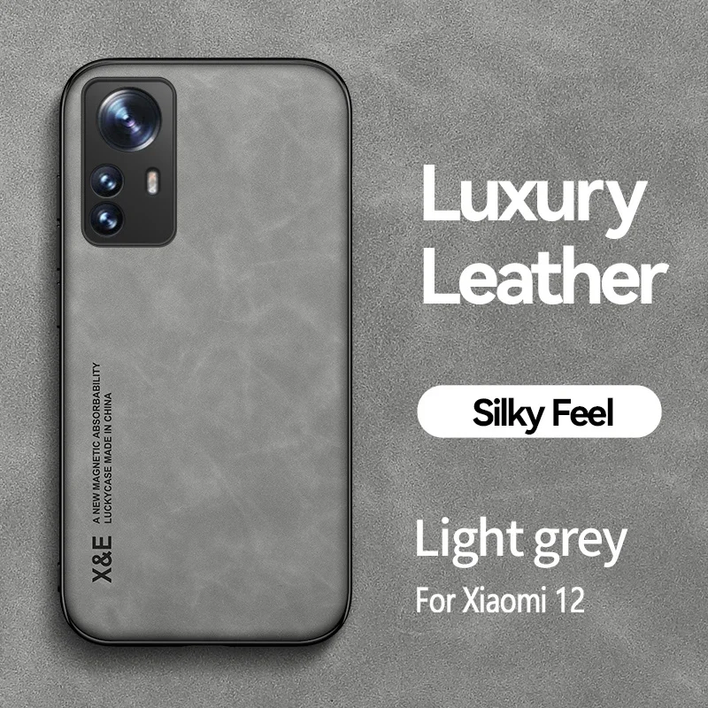 Leather Car Magnetic Holder Case with Metal Plate - Matte Full Cover