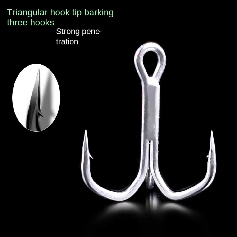 

10Pcs New anti-rust Ahite Nickel Super Sharp Fishhooks Treble Fishing Hooks High Carbon Steel Matte Tin Hooks Fishing Tackle