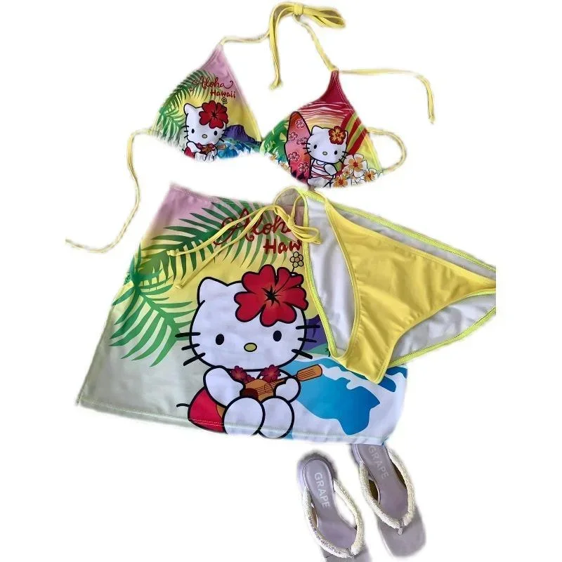 [OPEN YY] HELLO KITTY X YY BIKINI 3 PIECE SET ☆送料込☆ OPEN YY] HELLO KITTY X YY BIKINI 3 PIECE SET ビキニ