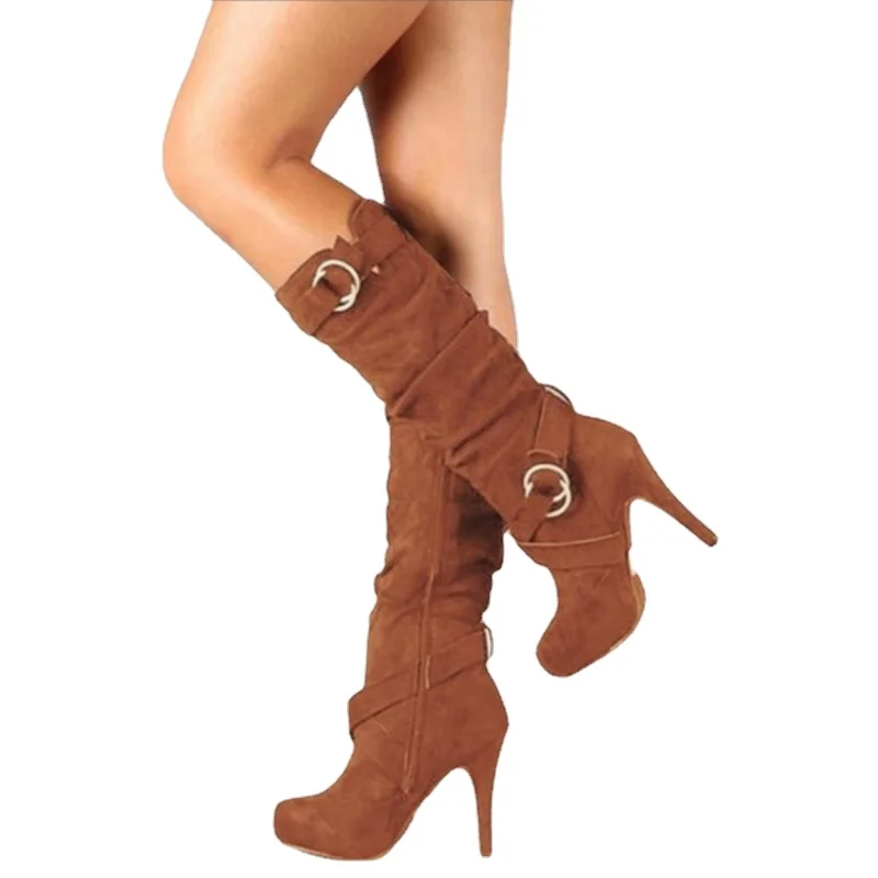 Retro Sexy Knee Over Women's Boots Autumn/Winter Long Sleeve Women's Boots High Heel Elastic