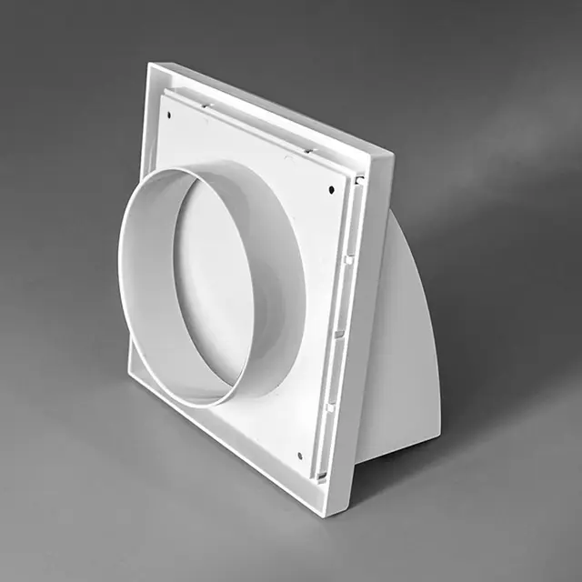 วัสดุ ABS ทนทาน ตะแกรงระบายอากาศผนังภายนอก ดีไซน์กันฝน พร้อมวาล์ว ฝาครอบช่องระบายอากาศ ฝาครอบช่องระบายอากาศ ท่อระบายอากาศ 1