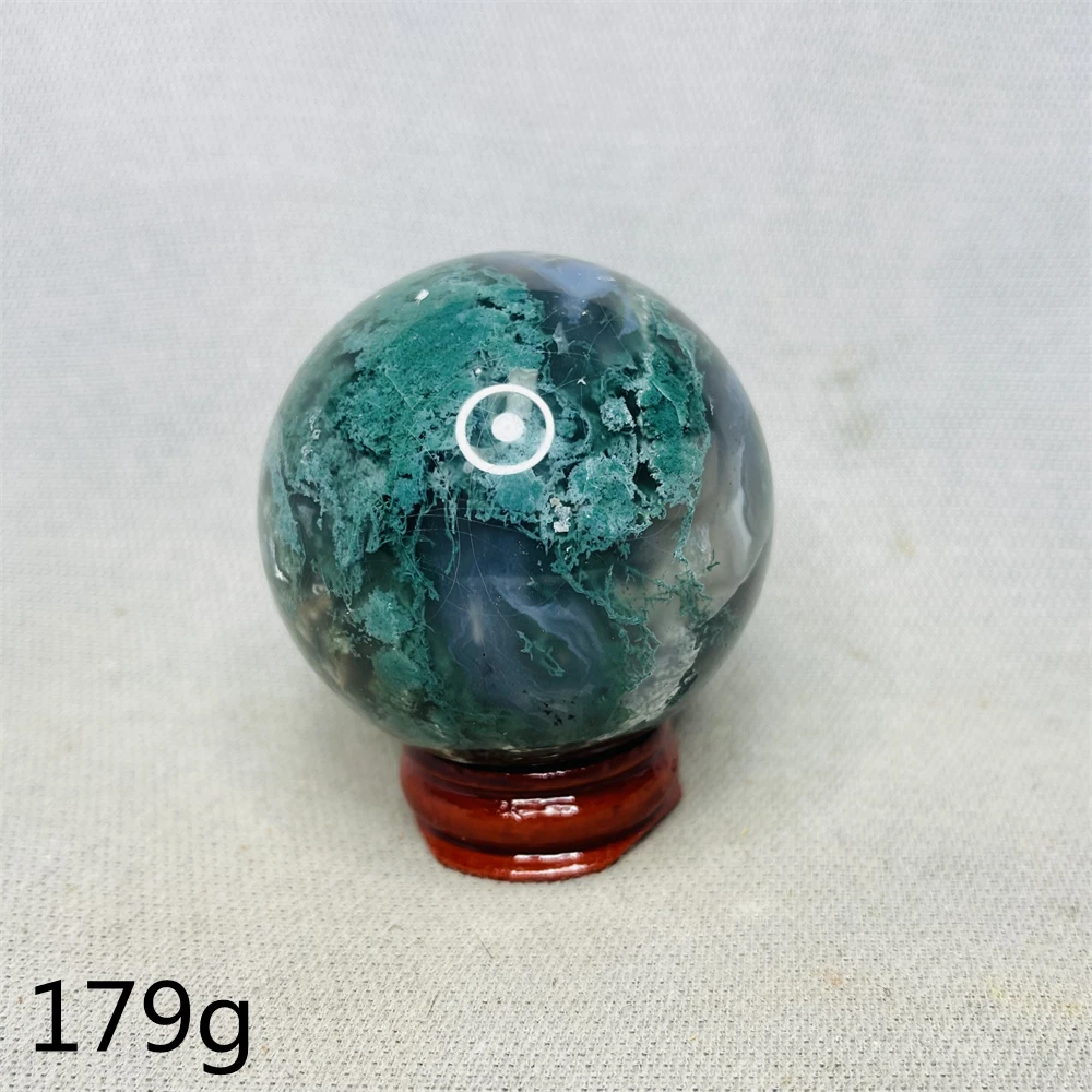 Peculiar Geode Moss Agate Ball Home Room Decoration Natural Gem Crystal Feng Shui Yoga Chakra Stone Healing Mineral Specimen 6