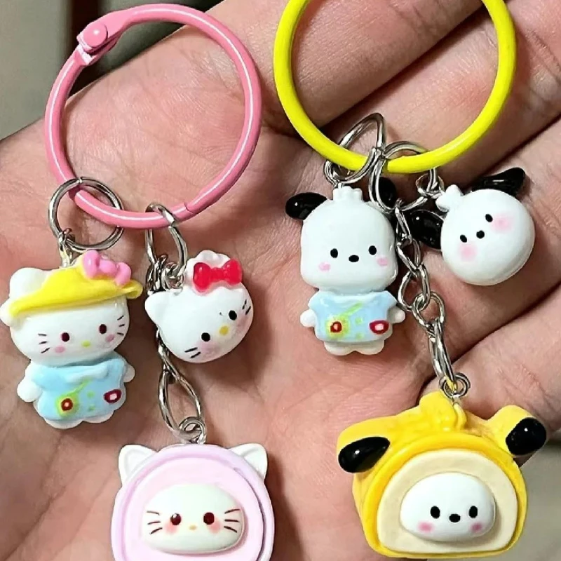 

Новинка Kawaii Hellokittys Pochaccos брелок Аниме Kawaii Melodys Kuromis Mini милый творческий Diy сумка кулон девочка подарок на день рождения