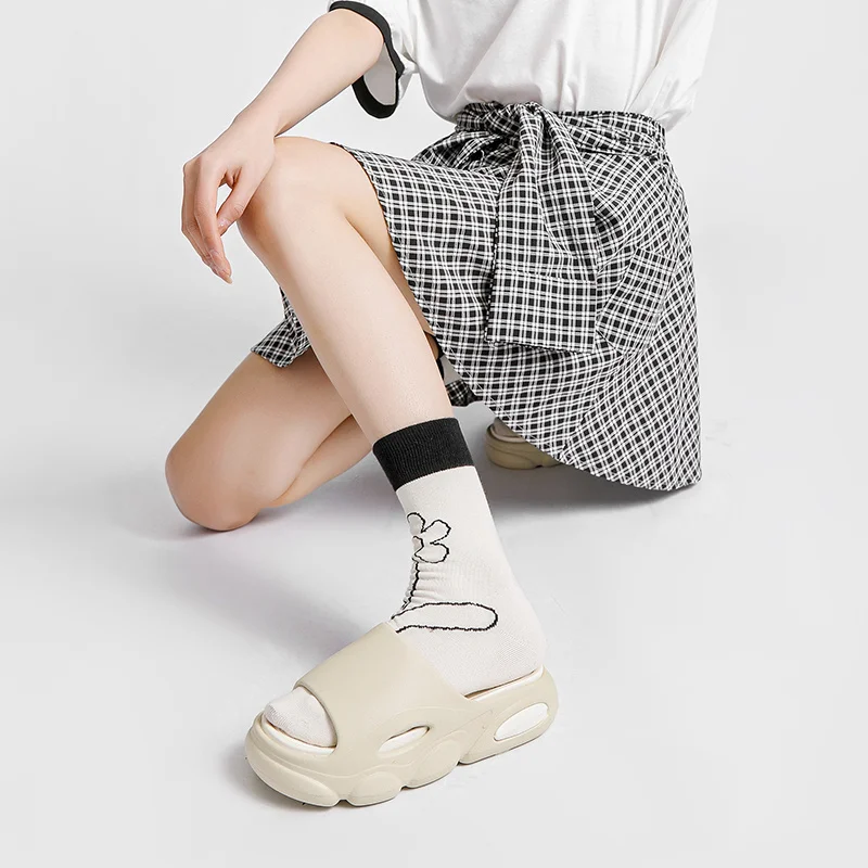 Kvinnors tjocka kuddar Sliders med mjukt skum Supermjuka halkfria tofflor för inomhus utomhus_voghion.com