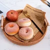 Handwoven Rattan Serving Tray with Double Handles, Multipurpose Snack Bread Platter for Tea Party Kitchen Home Decor 4