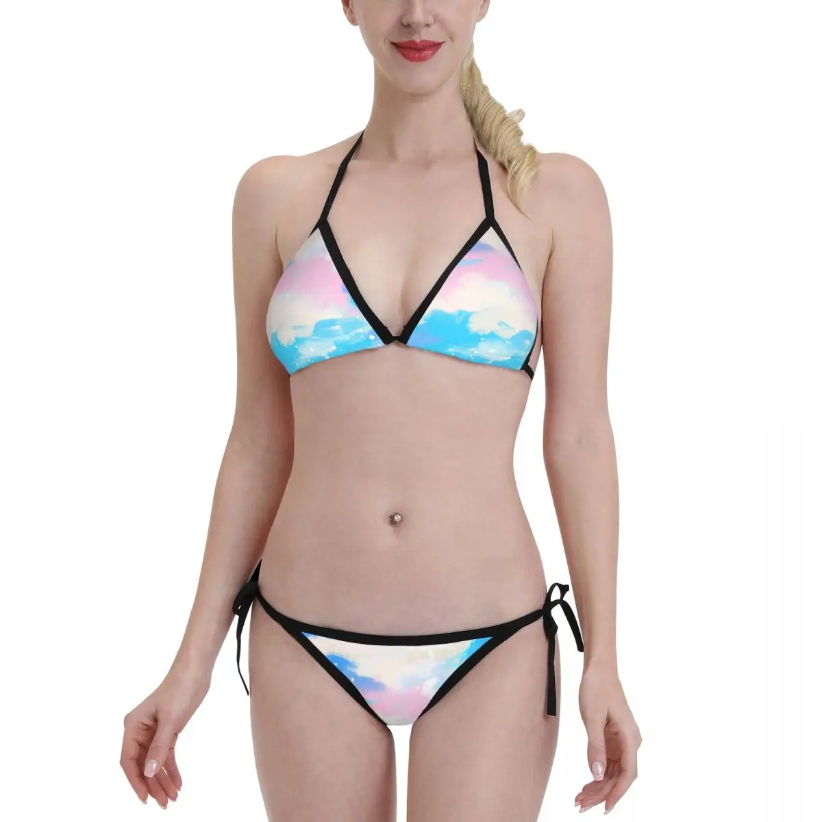 

Sky Sexy Bikini Set 2022 New Swimsuit galaxy universe sky Female Backless Bather Swimming Suit Beachwear Set
