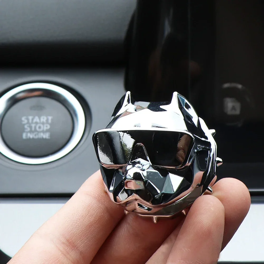 Bulldog Design Car Ignition Push Button Cover 1pc One-Key Start/Stop Stylish Switch for Interior Decoration