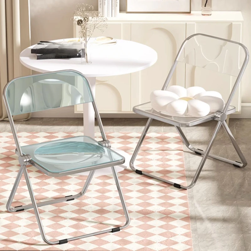 

Kitchen Modern Dining Chairs Folding Design Backrest Plastic Dining Chairs Aesthetic Relax Sillas Para Comedor Furniture CC