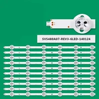 10PCS 505mm LED Backlight Strip 6lamps SVS480A07-REV3-6LED-140124 For LED-48B800N 48PFS6909 48PFS6959 48PFK6949/12 LTA480HW03 1