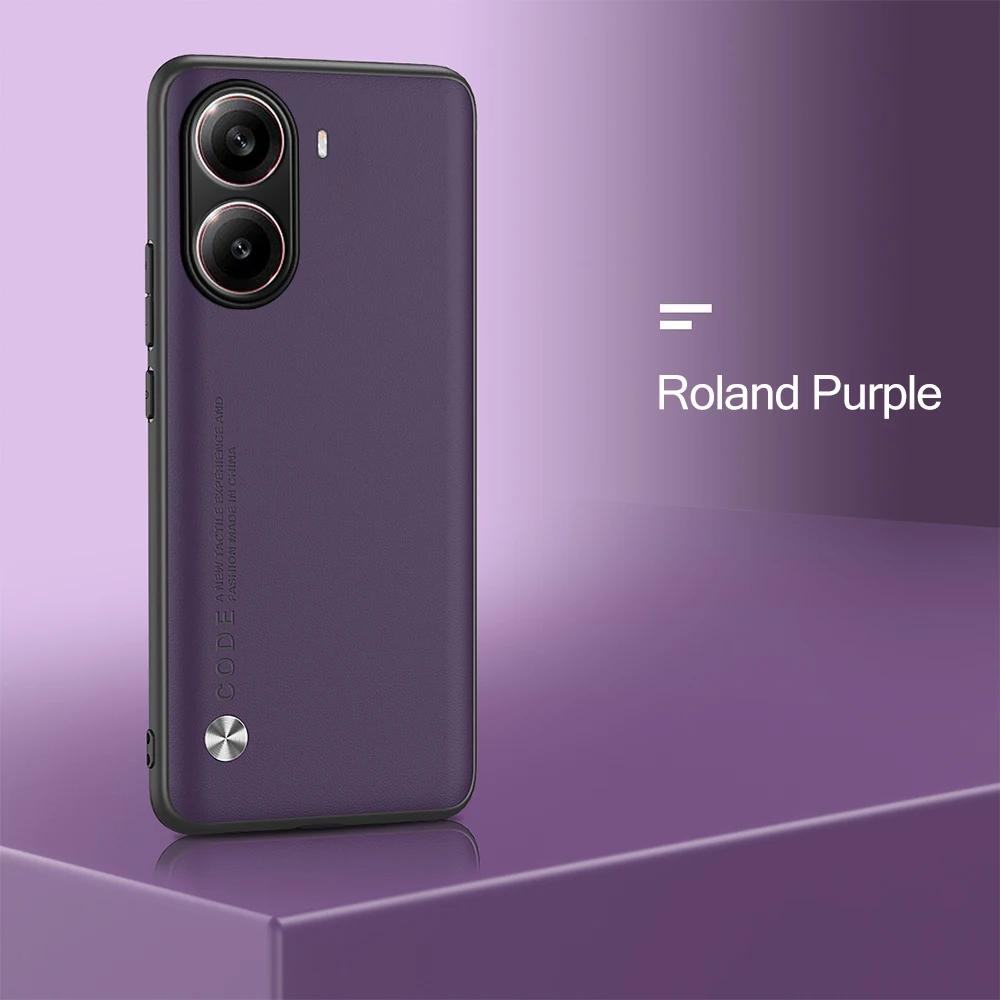 Leather Shockproof Case with Silicone Frame - Soft and Durable Back Cover