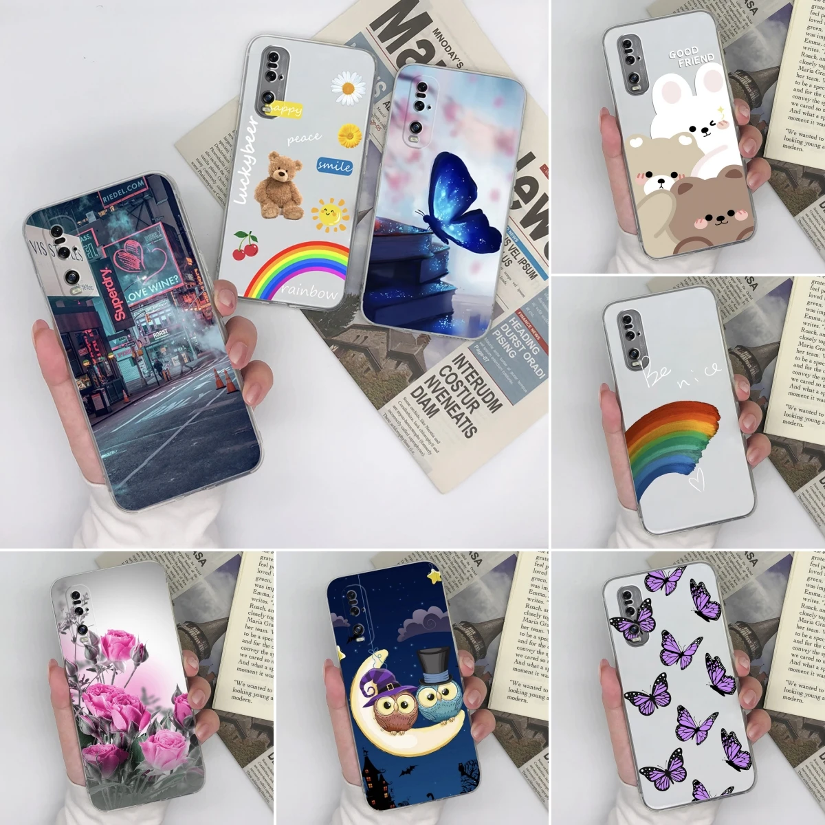 Per Oppo Find X2 X3 X5 Pro Custodie Per Telefoni Butterfly Rainbow Soft Tpu Cover Posteriore Trasparente In Silicone Per Oppo Find X 2 3 5 X5Pro Funda