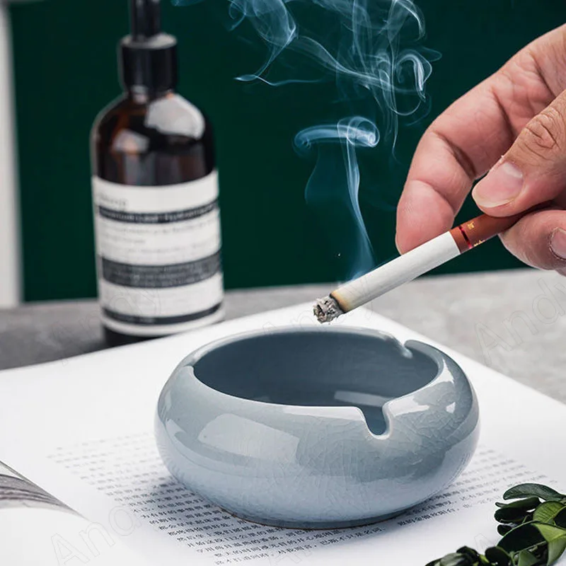 Ceramic Ashtray Creative Ceramic Ashtray Handmade Ice Crack Decorative Modern Hotel Ash Tray Living Room Desktop Simple Ashtrays Home Decoration