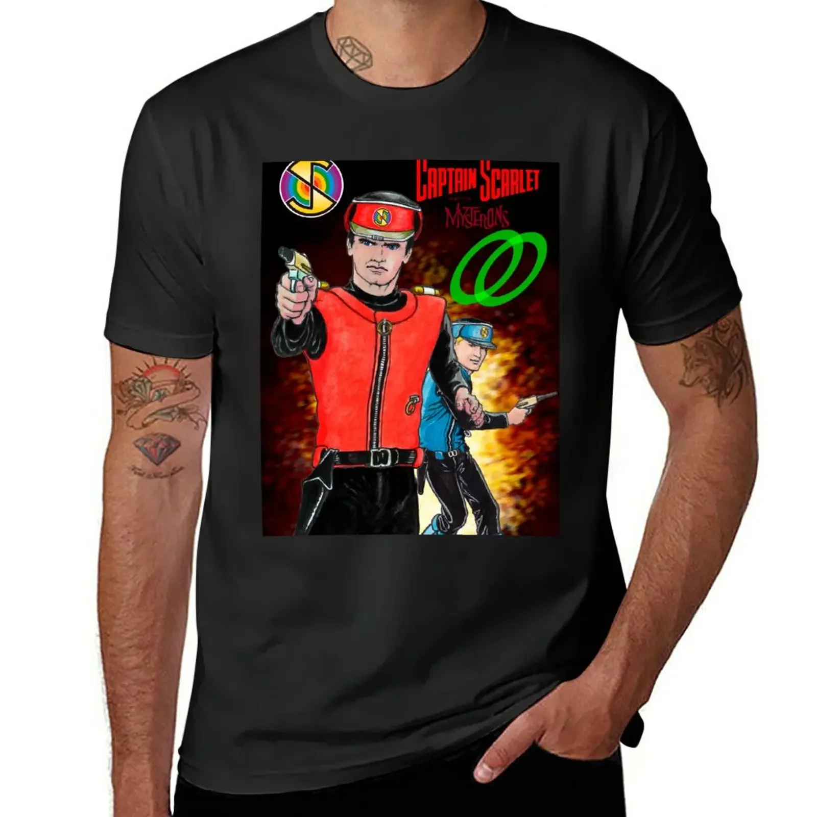 

Captain Scarlet and Captain Blue. T-Shirt funnys graphics sweat mens t shirts casual stylish