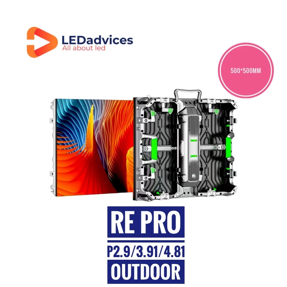 RE PRO Series P2.9 P3.91 P4.81 500*500 Outdoor LED Screen Video Wall Digital Display 3840Hz Rental Fixed Installation ledadvices u max p3 91 outdoor led screen led video wall display for rental big screen cabinet 500x500mm 3840hz kinglight led