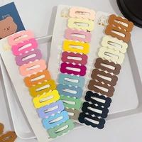 10pcs 5cm Frosted Simplicity Hairpins for Girls Oval Triangle Square Hair Clips for Kids Snap Hair Clips Hairpins Click Clacks 1