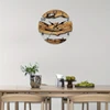 Classical Wood Grains Designs Wall Clock 30cm Quiet Mechanism Transparent Tempered Glass Clock for Bedroom and Kitchen 3