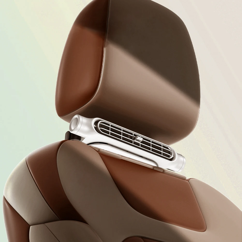 Car Headrest Cooling Air Fan 3 Speeds Adjustable Car Neck Cooler USB Powered Rear Seat Ventilator for Front Rear Seat Passenger