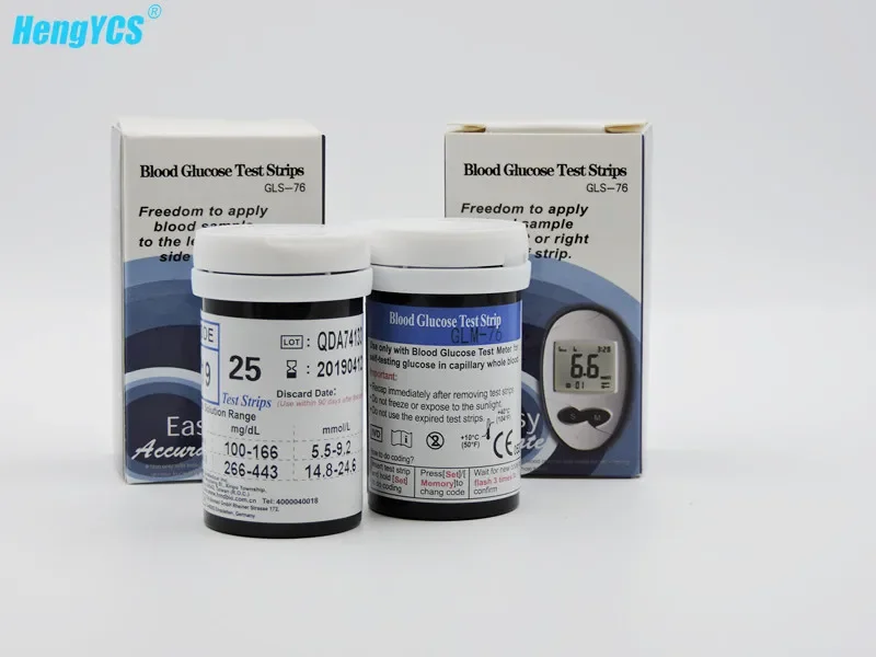 GLS-7625 Blood Glucose Test Strips 50 Pieces, Willow Leaf Needle Blood Glucose Meter Household Health Monitoring Accessories
