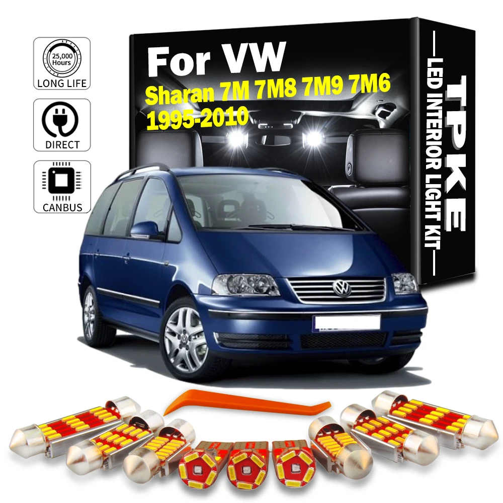 Tpke Led Kit Luci Interne Per Volkswagen Vw Sharan 7M 7 M8 7 M9 7 M6 1995-2008 2009 2010 Lampade A Led Per Interni Per Veicoli Accessori Per Auto