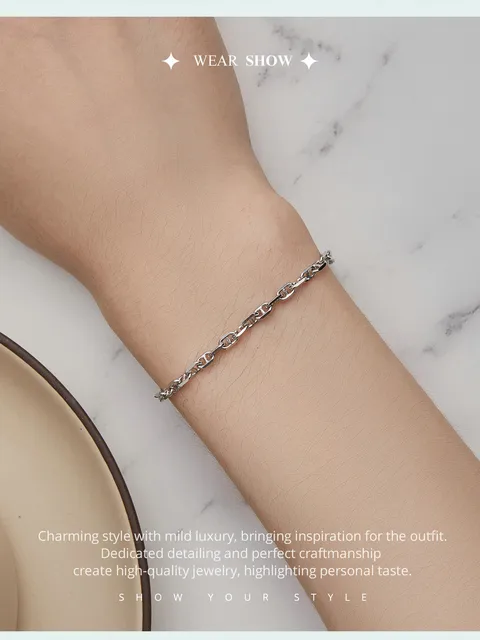 Bamoer .925 Sterling Silver Delicate Life Bracelet With Cubic Zirconia (CZ) & Ball Clasp - For Women