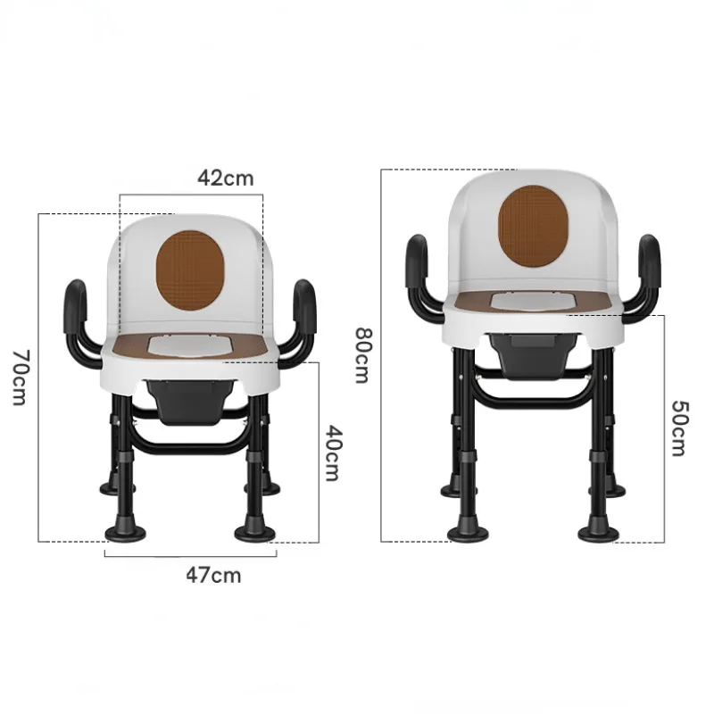 Elderly Portable Toilet Chairs,Light stable Toilet for The Disabled Pregnant Women's Bathroom Helper,Strong Non-slip Toilet Seat 6