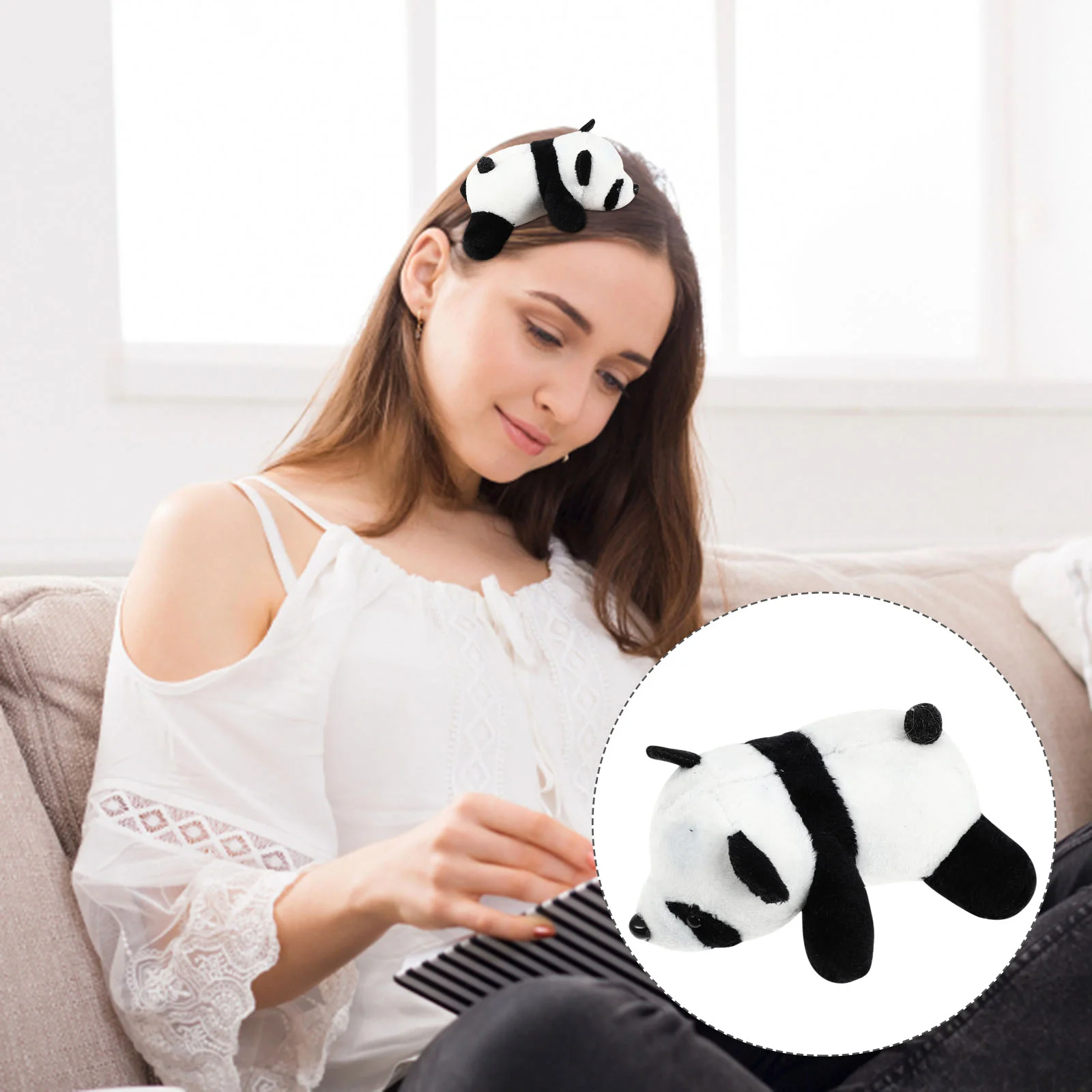 

3pcs Plush Panda Hair Clips Hair Barrettes Girl Hair Clips Hair Decorations