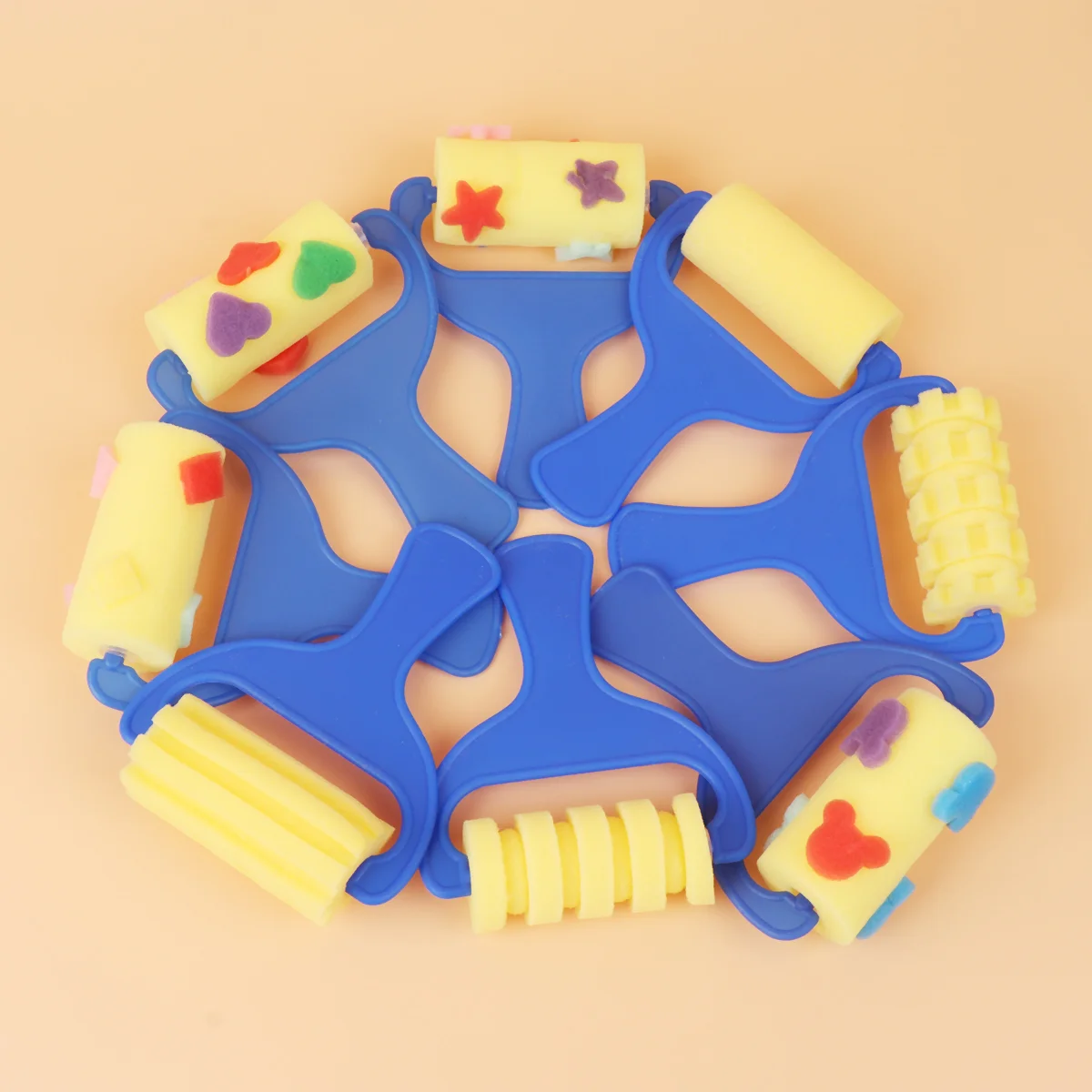 스폰지 폼 페인트 브러시 드로잉 롤러 그래피티 장난감, 어린이 용 도구, 2 세트