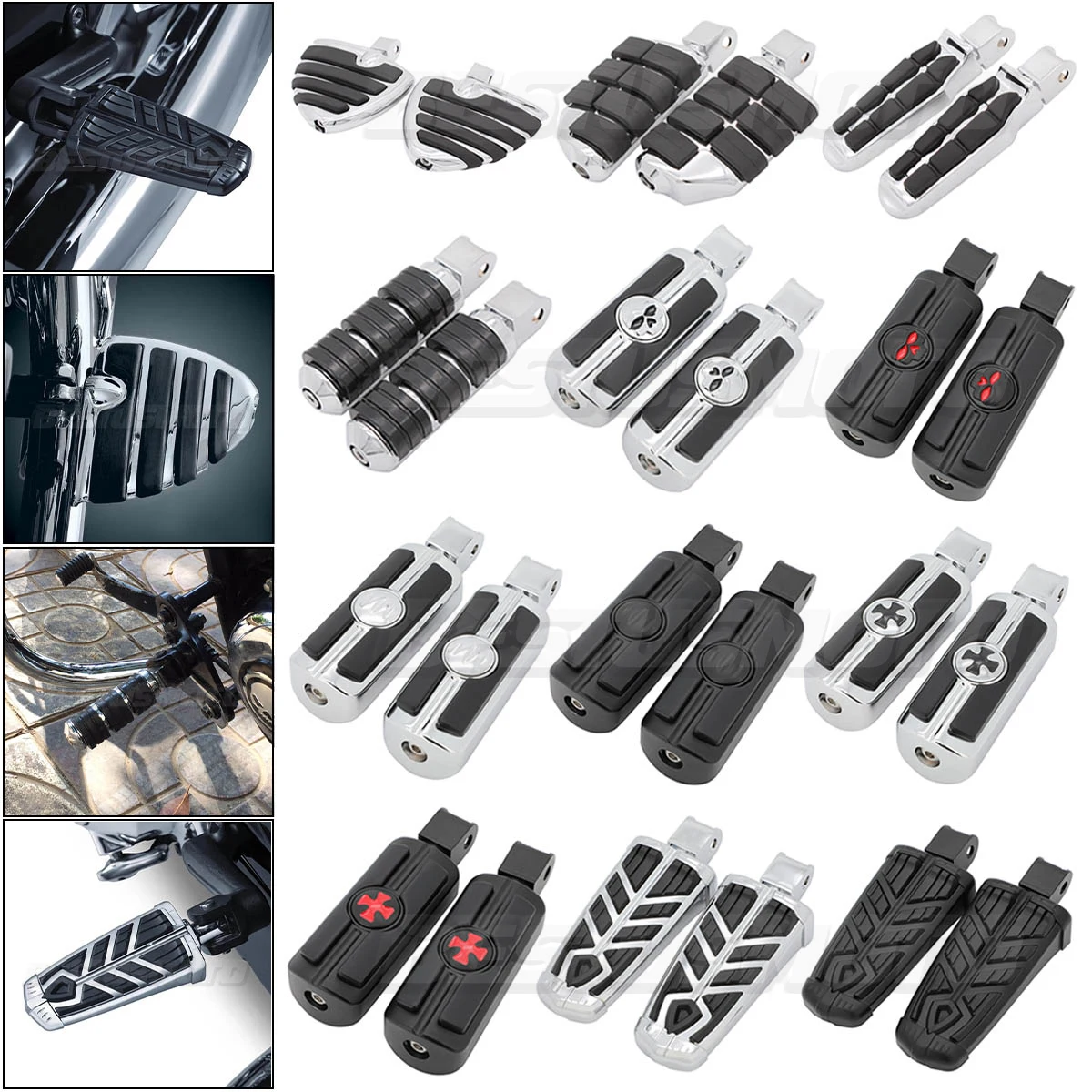 

Front & Rear Motorcycle Foot Pegs Footrests For Honda Shadow 750 VT750 Aero Ace Spirit Phantom RS Floorboards Footboards