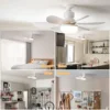 LED 40W ceiling fan light E27 with remote control for dimming, suitable for living room, study, household use, 85-265V 4