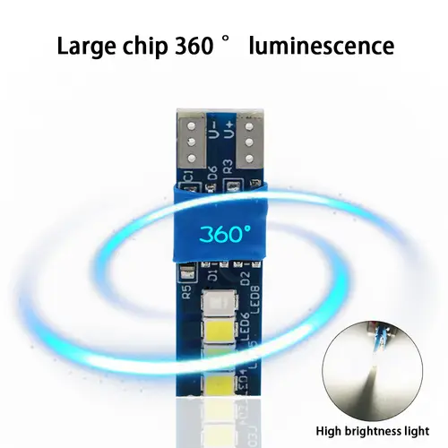 2pcs Canbus W5W T10 8smd 2835 Auto Wedge Light Car Interior Reading Lamp No Error Door Parking Bulb Blue Yellow Pink to white - Image 2