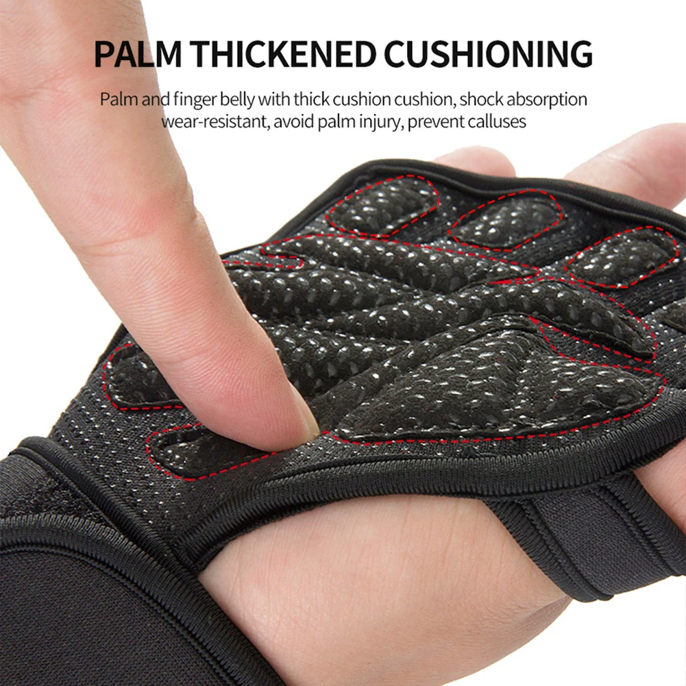Weight Lifting Training Gloves with Wrist Support Palm Protector Gloves Adjustable Cycling Non Slip for Men Women M/L/XL