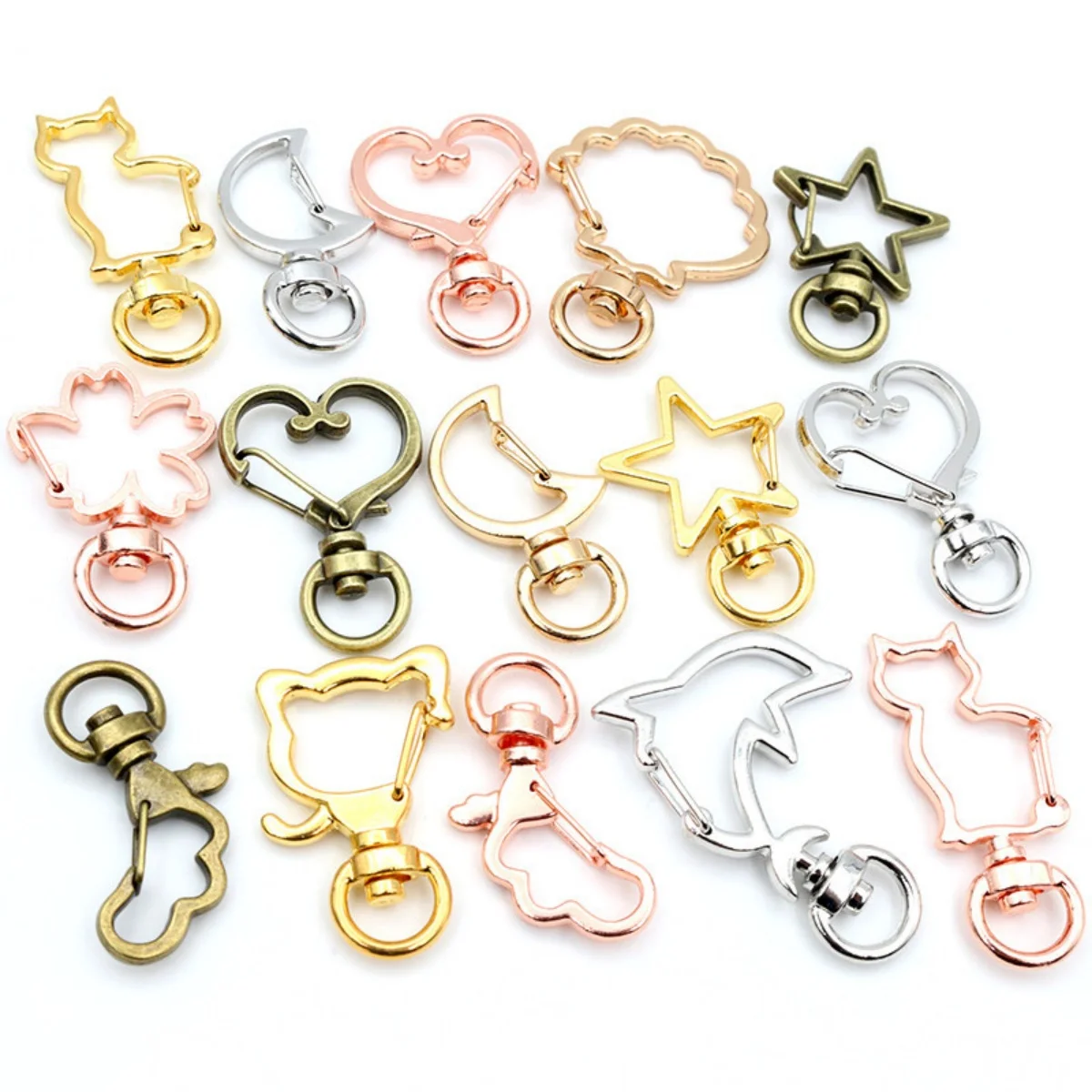 Snap Hook Trigger Clips Buckles For Keychain Lobster Lobster Clasp Hooks for Necklace Key Ring Clasp Jewelry Supplies 10pcs/lot