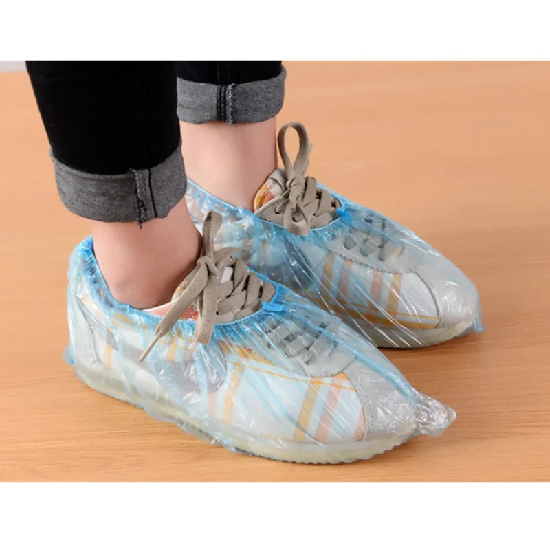 

100pcs Plastic Disposable Shoe C100 pieces of disposable plastic shoe covers, cleaning overshoes, waterproof protective shoes