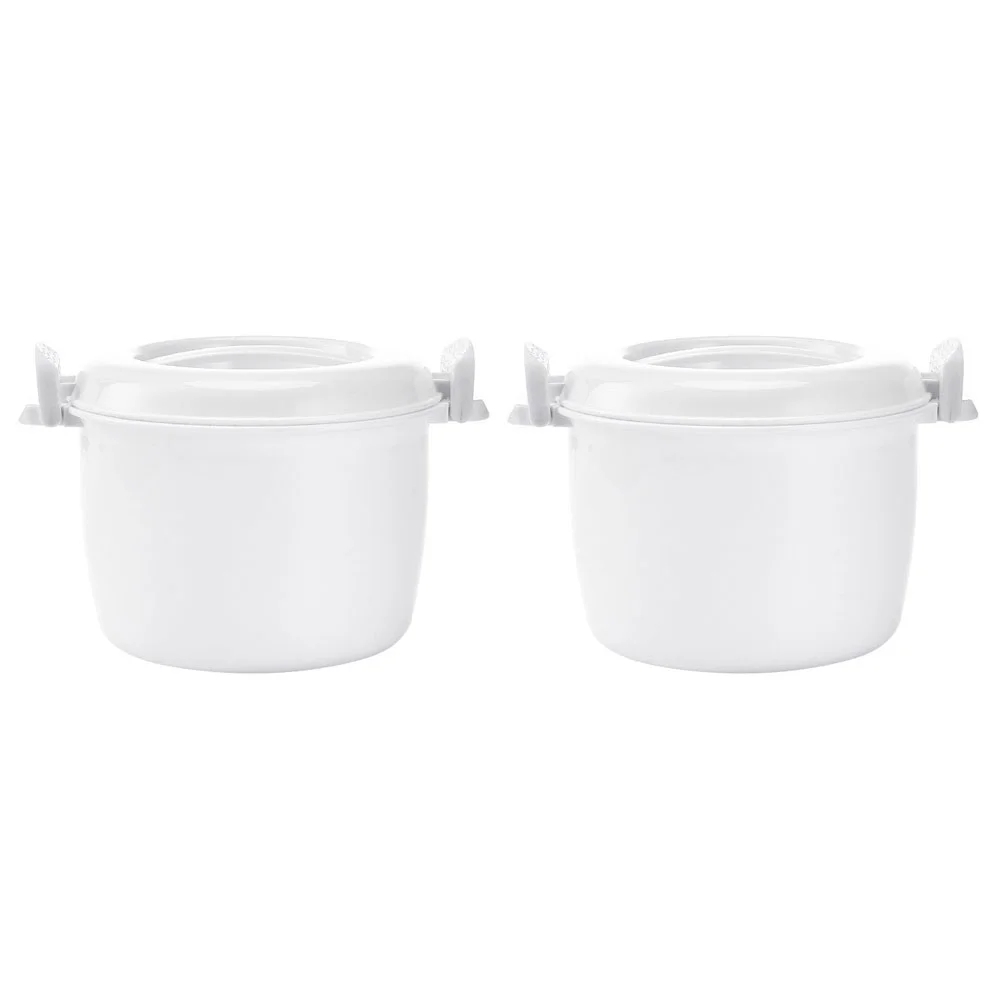 

2 Pcs Hair Steamer Cookware For Microwave Container Simple Rice Cooker Pp Maker Practical Vegetable