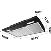 Black Range Hood 30 inch Under Cabinet Ductless Range Hood Vent for Kitchen with Anti-fingerprint Design, 3 Speed Exhaust 2