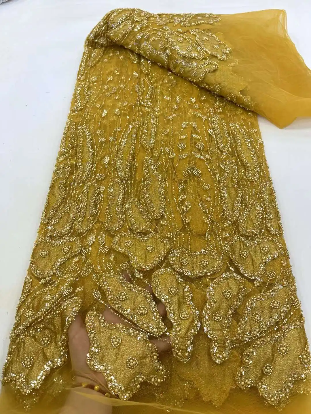 

Роскошные африканские бусины ручной работы блестки кружевная ткань Высокое качество французская вышивка жениха нигерийские сетчатые кружевные ткани для шитья XC