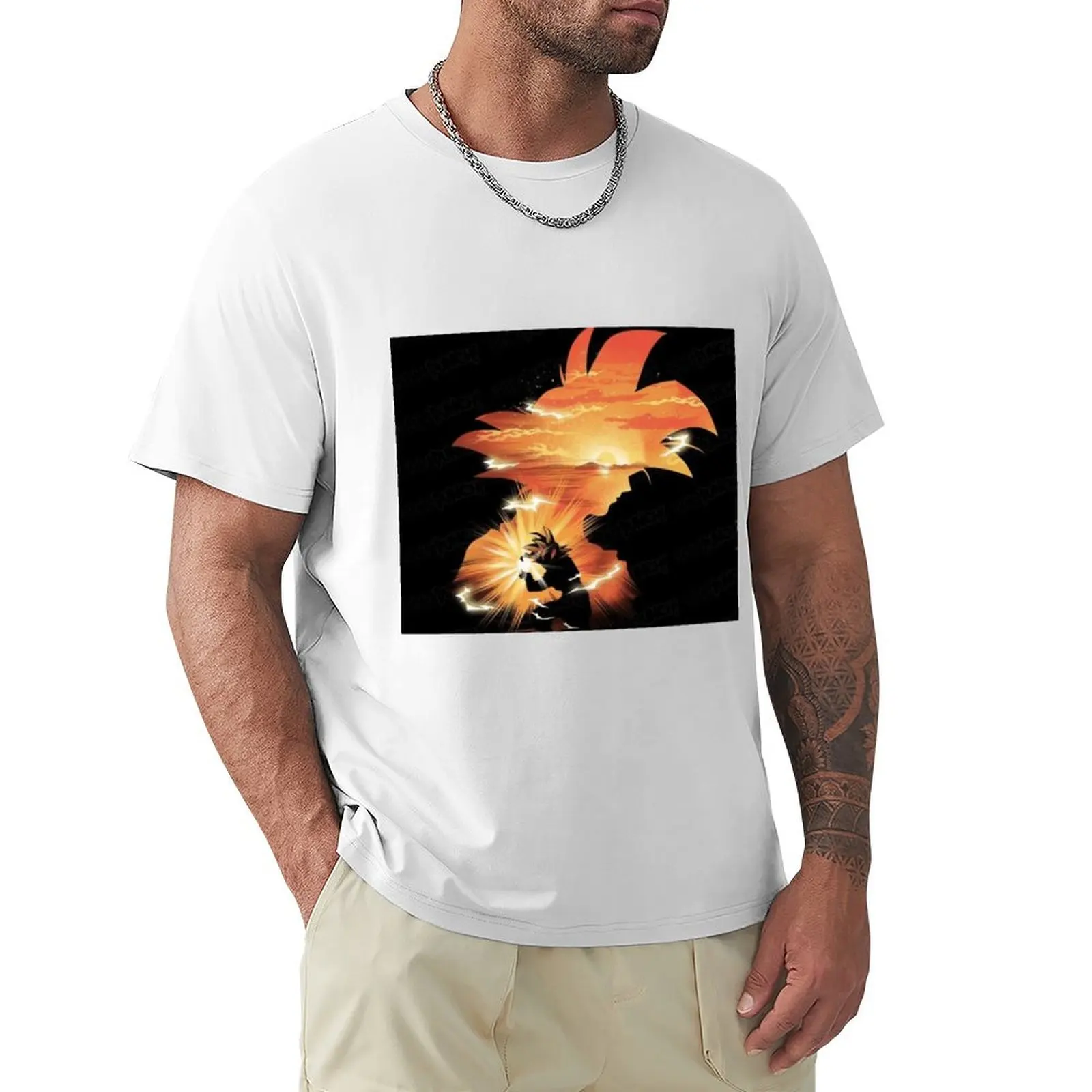 Gogu-Camiseta vintage para hombre, ropa de sudor