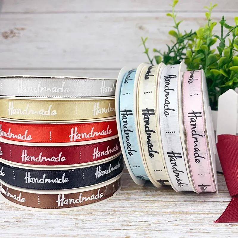 10mm Ribbon Handmade Printed Polyester Ribbon For Bow Craft Wedding Party DIY Decoration Gift Wrap Accessories 5/25Yards Roll,satin ribbons,ribbon decoration,ribbon supplies,grosgrain ribbon