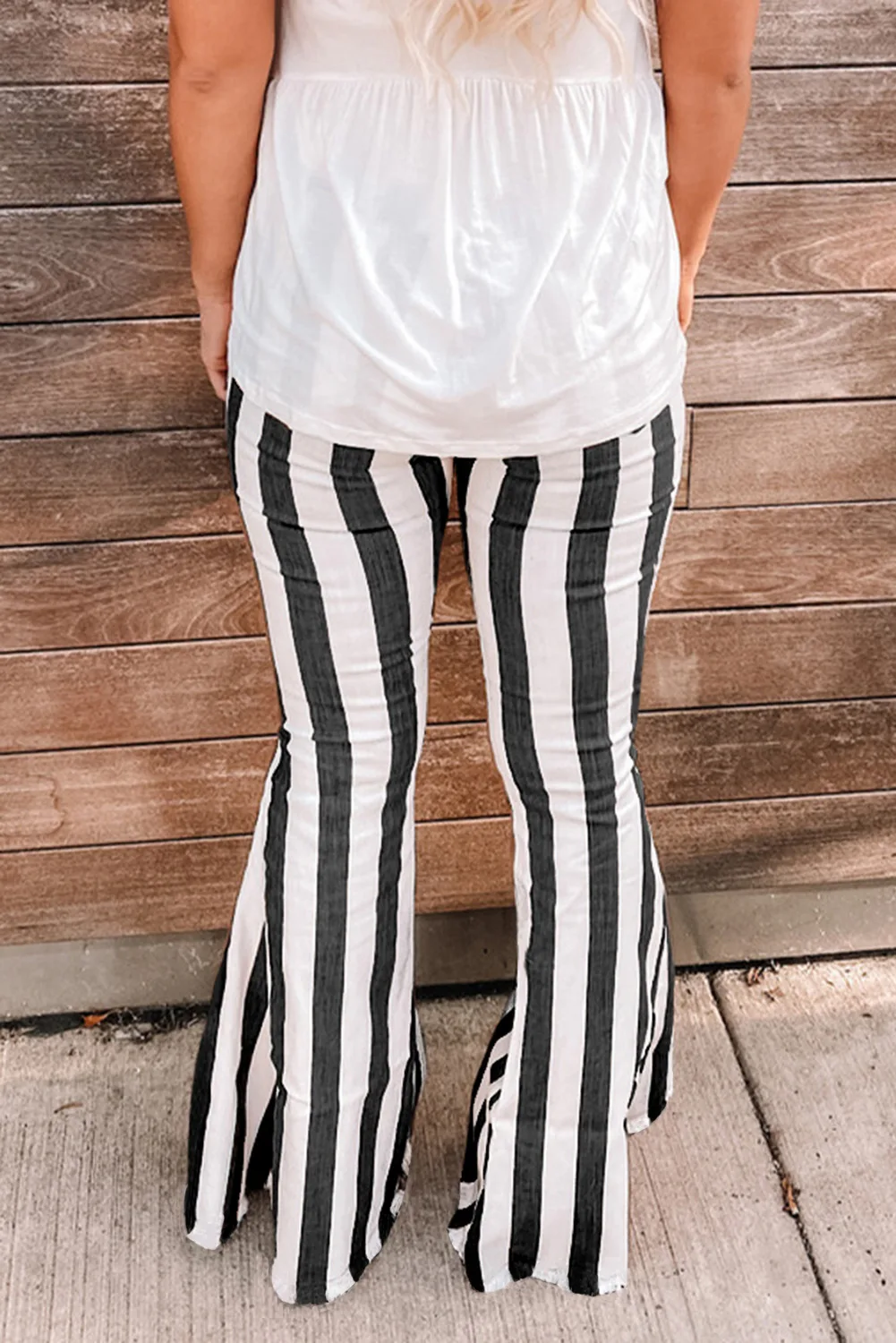Female Pants 2023 New Spring and Summer Women's Trousers Striped Contrast Flared Trousers Fashion Casual Pants Street Waist Pant