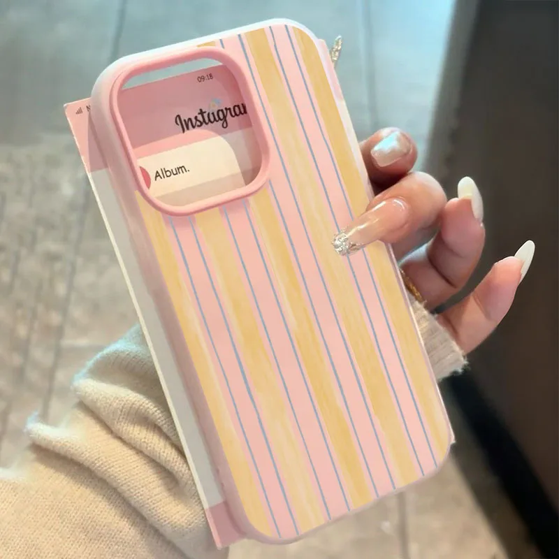 Stylish Yellow Striped Silicone Phone Case