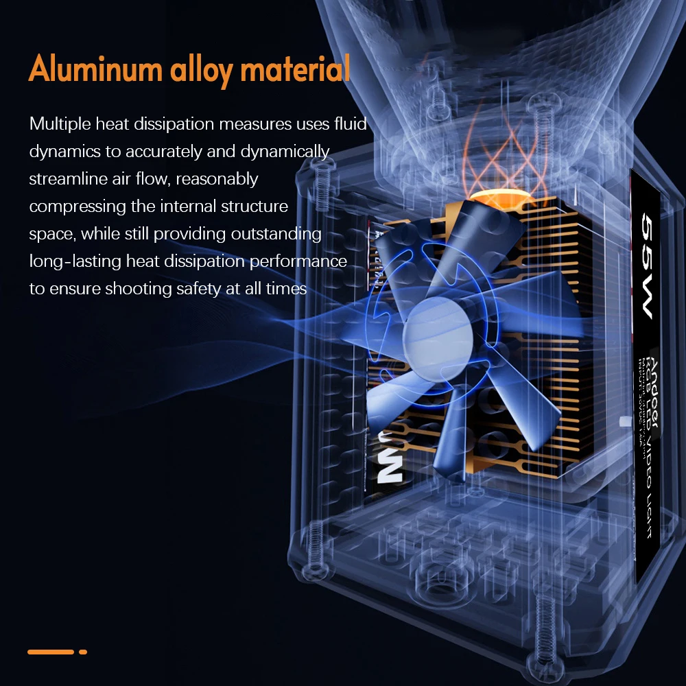 Andoer 핸드 헬드 RGB 비디오 라이트, 라이브 스트리밍 홈 스튜디오 사진 촬영용, COB 사진 필 라이트, 2800K-6800K LCD 스크린, 55W