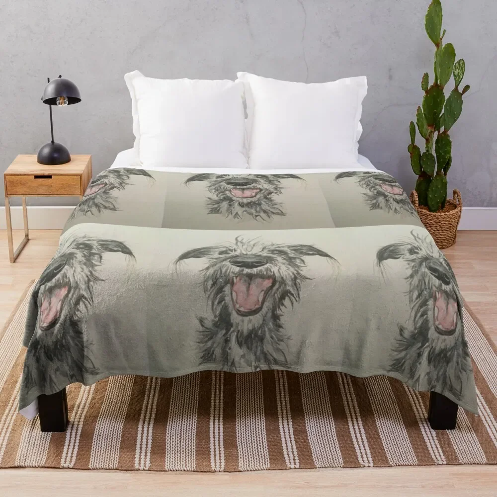 

Scruffy Lurcher Throw Blanket Nap Giant Sofa funny gift Blankets