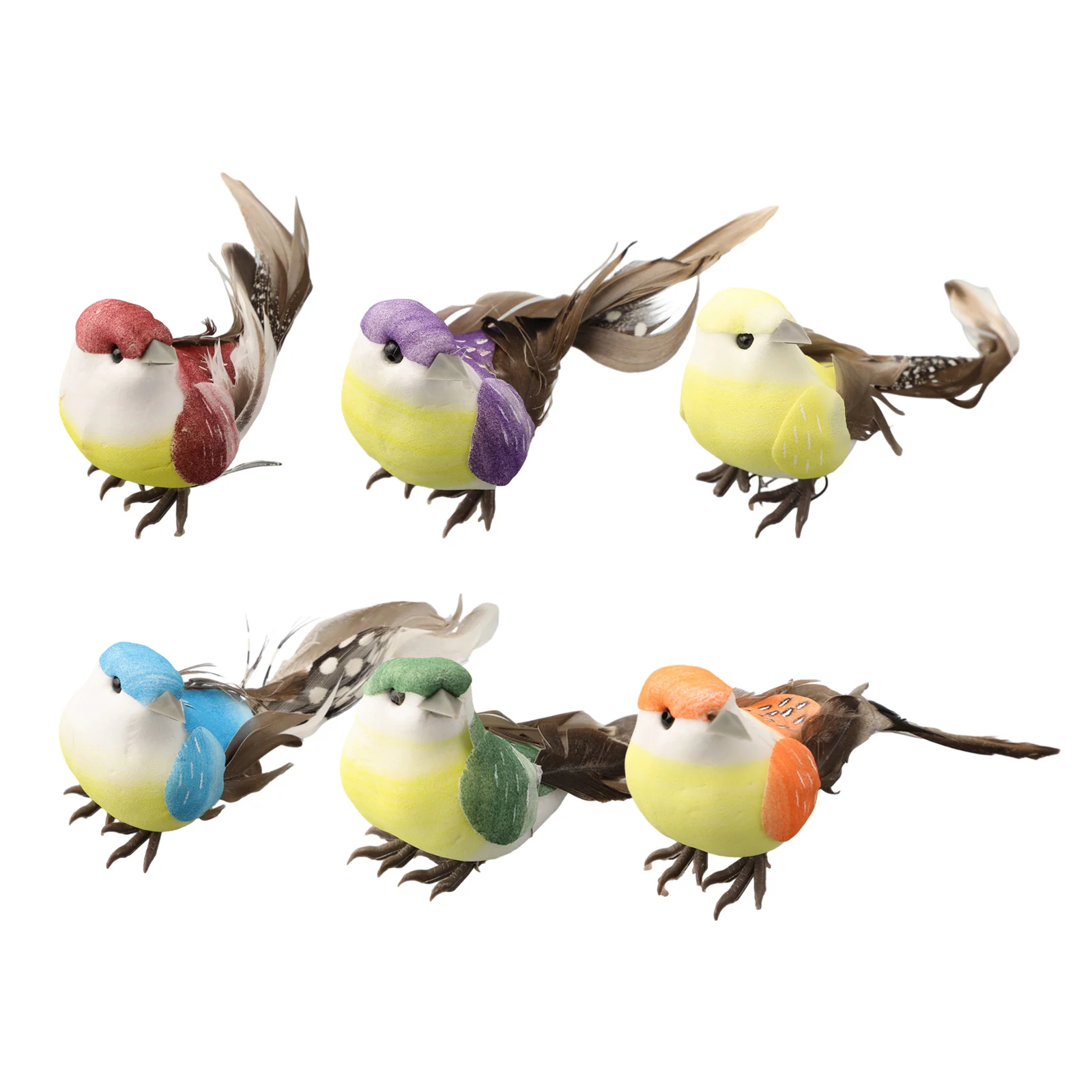 

6pcs Simulation Pearl Feather Bird Foam Artificial Bird Home Decor Garden Decor Wedding Decor Tree Decor 7.5cmx4cm