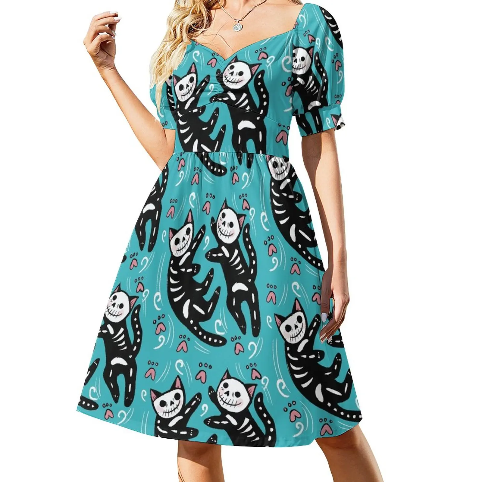 Fighting skelecats Sleeveless Dress women's fashion dresses womens dress