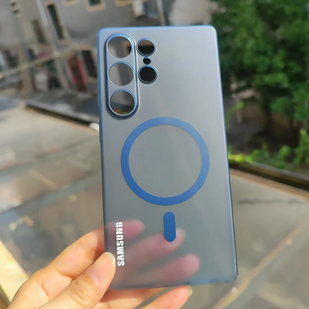 Slim Ice Mist Transparent Magnetic Case with Wireless Charging and Shockproof Protection
