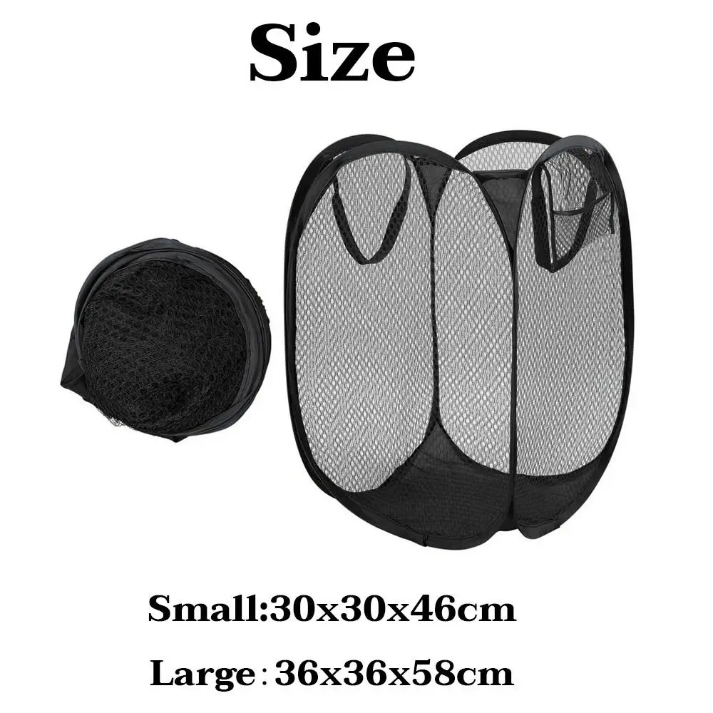 Mesh Foldable Dirty Clothes Basket Large Capacity Breathable Clothes Storage Basket Household Bathroom Laundry Basket